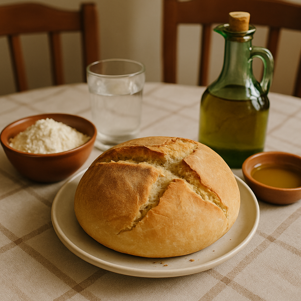 Pão Rápido de Farinha, Azeite e Água